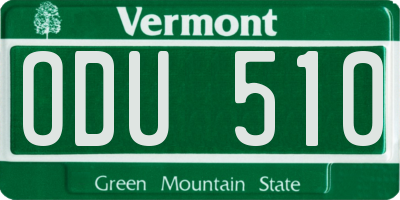 VT license plate ODU510