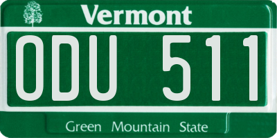 VT license plate ODU511