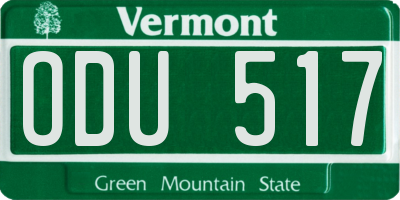 VT license plate ODU517