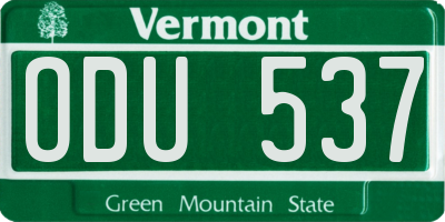 VT license plate ODU537