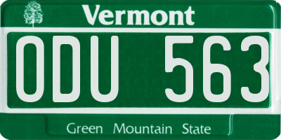 VT license plate ODU563