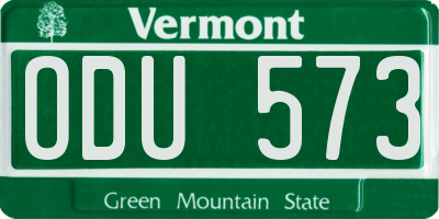 VT license plate ODU573