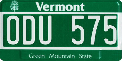 VT license plate ODU575