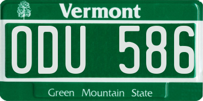 VT license plate ODU586