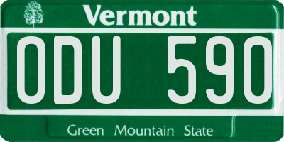 VT license plate ODU590