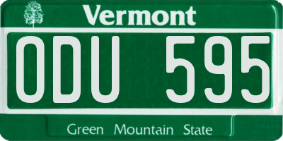 VT license plate ODU595