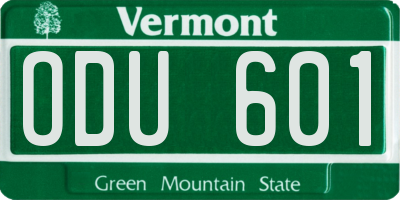 VT license plate ODU601