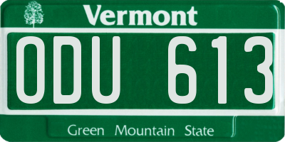 VT license plate ODU613