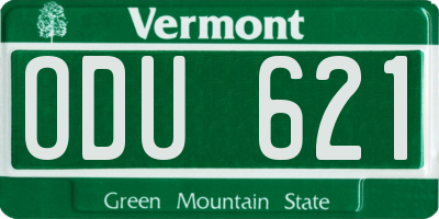 VT license plate ODU621