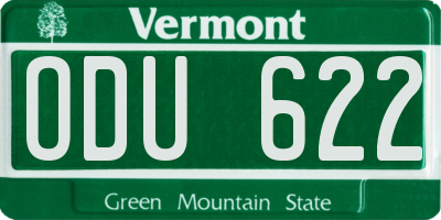 VT license plate ODU622