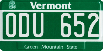 VT license plate ODU652