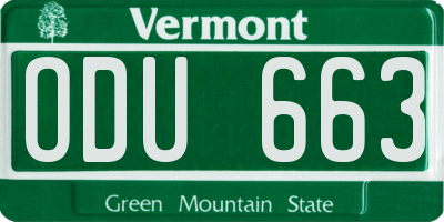 VT license plate ODU663