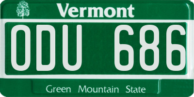 VT license plate ODU686