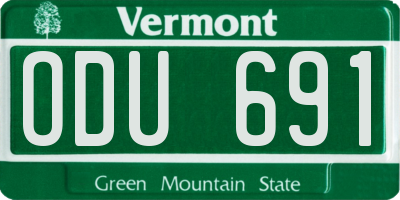 VT license plate ODU691