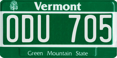 VT license plate ODU705