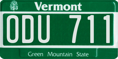 VT license plate ODU711