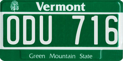 VT license plate ODU716