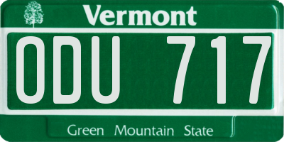VT license plate ODU717