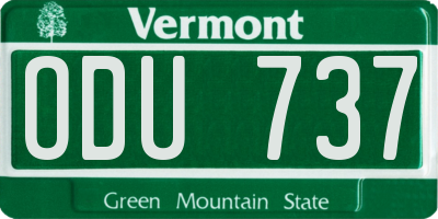 VT license plate ODU737