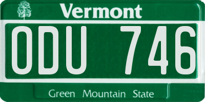 VT license plate ODU746
