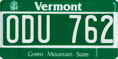VT license plate ODU762