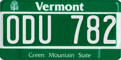 VT license plate ODU782
