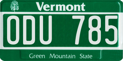 VT license plate ODU785