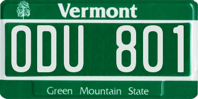 VT license plate ODU801