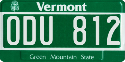 VT license plate ODU812