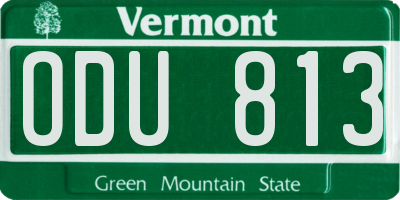 VT license plate ODU813