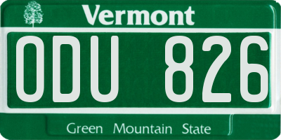 VT license plate ODU826