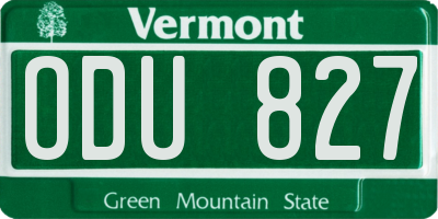 VT license plate ODU827