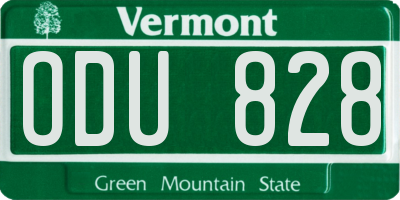 VT license plate ODU828
