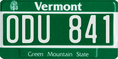 VT license plate ODU841