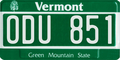VT license plate ODU851