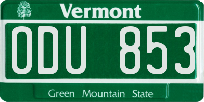 VT license plate ODU853
