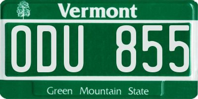 VT license plate ODU855