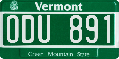 VT license plate ODU891