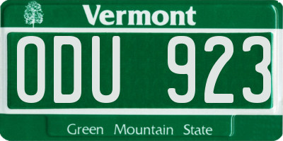 VT license plate ODU923