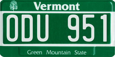 VT license plate ODU951