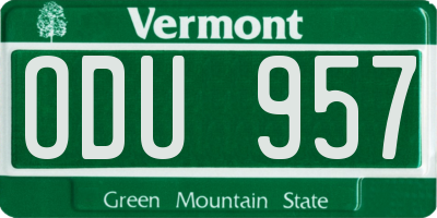 VT license plate ODU957