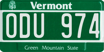 VT license plate ODU974