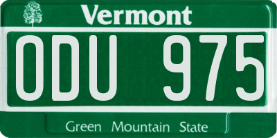 VT license plate ODU975