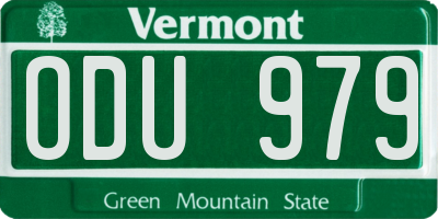 VT license plate ODU979