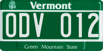 VT license plate ODV012