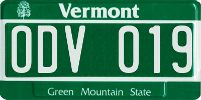 VT license plate ODV019