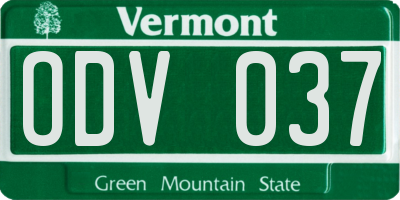 VT license plate ODV037