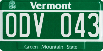 VT license plate ODV043