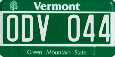 VT license plate ODV044