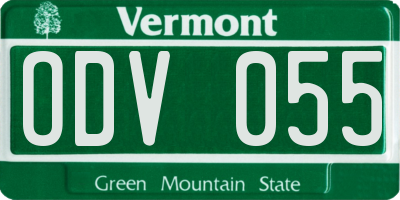 VT license plate ODV055